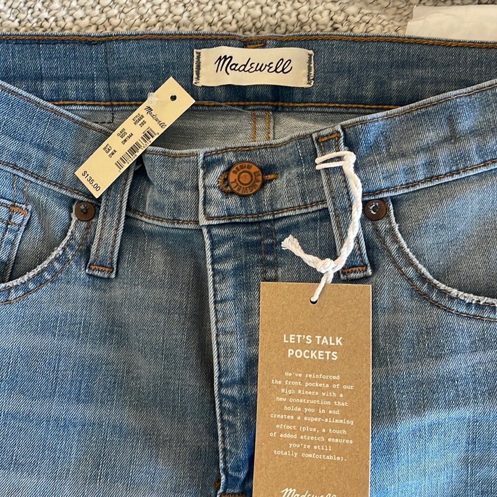 Madewell jeans. New with tags. Distressed denim